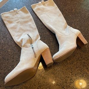 NWOT - Ugg light suede tall leather boots.  Size 8.  3 inch heel